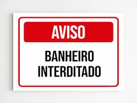 Placa de aviso banheiro interditado mdf A4 20X29 sinalização