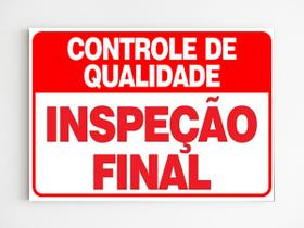 Placa de aviso controle de qualidade inspeção final mdf a4