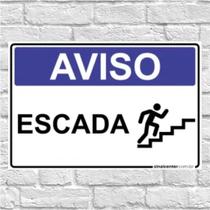 Placa de Aviso - Cuidado ao descer/subir Escadas - 20x25cm - ES05