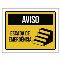 Placa de Aviso - Cuidado ao descer/subir Escadas - 20x25cm - ES09