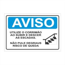 Placa de Aviso - Cuidado ao descer/subir Escadas - 20x25cm - ES10 Placa de Aviso - Cuidado ao descer/subir Escadas - 20x25cm - ES10