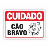 Placa de Aviso / Cuidado / Cão Bravo - (25x20cm) - PA07 Placa de Aviso / Cuidado / Cão Bravo - (25x20cm) - PA07