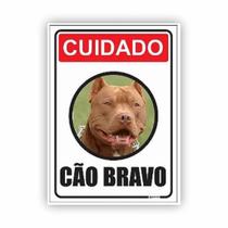 Placa de Aviso / Cuidado / Cão Bravo - (25x20cm) - PA09 Placa de Aviso / Cuidado / Cão Bravo - (25x20cm) - PA09