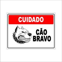 Placa de Aviso / Cuidado / Cão Bravo - (25x20cm) - PA10 Placa de Aviso / Cuidado / Cão Bravo - (25x20cm) - PA10