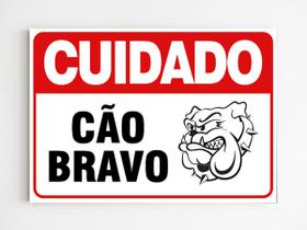 Placa de aviso cuidado cão bravo cachorro pitbull mdf