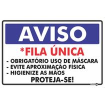 Placa de Aviso e Sinalização / Fila Única - F10 (15x20cm)