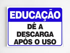 Placa de aviso educação dê descarga após o uso mdf 20x29