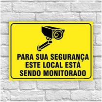 Placa de Aviso - Este Local está sendo Monitorado - C06 (15x20) cm