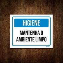 Placa De Aviso - Higiene Mantenha O Ambiente Limpo 36X46