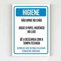Placa de aviso higiene não urine no chão jogue papel no lixo - Mago das Camisas