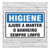 Placa de Aviso / Higiente / Banheiro Limpo - 15x20 cm Placa de Aviso / Higiente / Banheiro Limpo - 15x20 cm