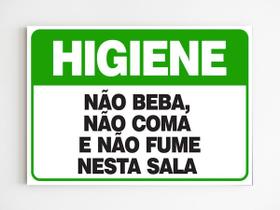 Placa de aviso não beba não coma e não fume nesta sala mdf