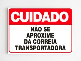 Placa de aviso não se aproxime da correia transportadora mdf