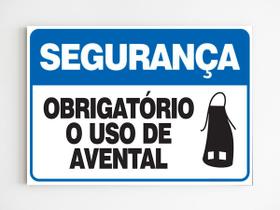 Placa de aviso obrigatório uso de avental mdf 20x29 a4