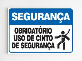 Placa de aviso obrigatório uso de cinto de segurança mdf a4