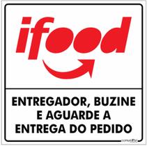 Placa de Aviso Para Entregadores Delivery Ifood em PVC 20x20cm