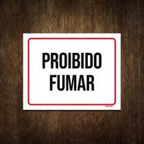 Placa De Aviso - Proibido Fumar 27X35