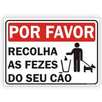 Placa de Aviso - Recolha as Fezes do seu cão 15x20 cm