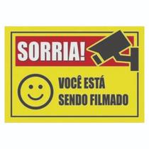 Placa de Aviso / Sinalização - Ambiente Monitorado por camera - (15x20cm) CAM02