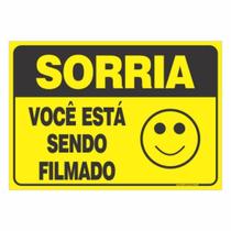 Placa de Aviso / Sinalização - Ambiente Monitorado por camera - (15x20cm) CAM04