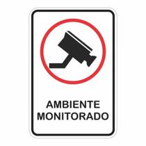 Placa de Aviso / Sinalização - Ambiente Monitorado por camera - (15x20cm) CAM07