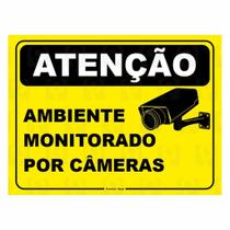 Placa de Aviso / Sinalização - Ambiente Monitorado por camera - (15x20cm) CAM08