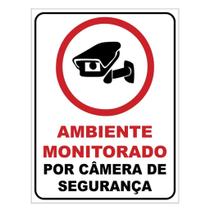 Placa de Aviso / Sinalização - Ambiente Monitorado por camera - (15x20cm) CAM09