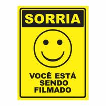 Placa de Aviso / Sinalização - Ambiente Monitorado por Câmeras - (25x20cm) CA01