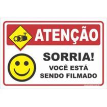 Placa de Aviso / Sinalização - Ambiente Monitorado por Câmeras - (25x20cm) CA03