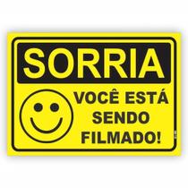 Placa de Aviso / Sinalização - Ambiente Monitorado por Câmeras - (25x20cm) CA05