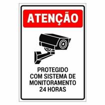 Placa de Aviso / Sinalização - Ambiente Monitorado por Câmeras - (25x20cm) CA06