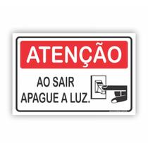 Placa de Aviso / Sinalização / Apague as Luzes ao Sair (15x20cm) - AL07