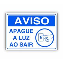 Placa de Aviso / Sinalização / Apague as Luzes ao Sair (15x20cm) - AL08