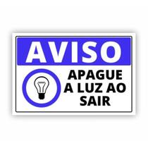 Placa de Aviso / Sinalização / Apague as Luzes ao Sair (25x20cm) - AL03 Placa de Aviso / Sinalização / Apague as Luzes ao Sair (25x20cm) - AL03
