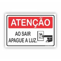 Placa de Aviso / Sinalização / Apague as Luzes ao Sair (25x20cm) - AL07 Placa de Aviso / Sinalização / Apague as Luzes ao Sair (25x20cm) - AL07