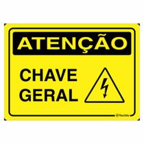 Placa de Aviso / Sinalização - Atençao / Chave Geral CG02 (15x20cm)