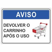 Placa de Aviso / Sinalização - Carrinhos de compras / Condominio - (25x20cm) CA04 Placa de Aviso / Sinalização - Carrinhos de compras / Condominio - (25x20cm) CA04