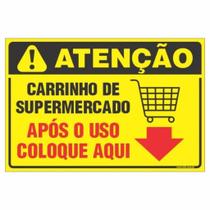 Placa de Aviso / Sinalização - Carrinhos de compras / Condominio - Co01 (15x20 cm) Placa de Aviso / Sinalização - Carrinhos de compras / Condominio - Co01 (15x20 cm)