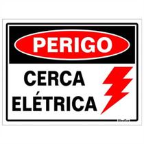 Placa de Aviso / Sinalização - Cuidado Cerca elétrica -(25X20CM) CE03 Placa de Aviso / Sinalização - Cuidado Cerca elétrica -(25X20CM) CE03