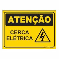Placa de Aviso / Sinalização - Cuidado Cerca elétrica -(25X20CM) CE06 Placa de Aviso / Sinalização - Cuidado Cerca elétrica -(25X20CM) CE06