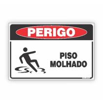 Placa de Aviso / Sinalização - Cuidado Piso Molhado (15x20cm) - PS02 Placa de Aviso / Sinalização - Cuidado Piso Molhado (15x20cm) - PS02