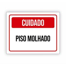 Placa de Aviso / Sinalização - Cuidado Piso Molhado (15x20cm) - PS09