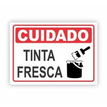 Placa de Aviso / Sinalização - Cuidado Tinta Fresca - (15x20cm) TF02