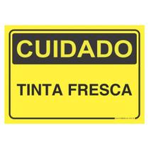Placa de Aviso / Sinalização - Cuidado Tinta Fresca - (15x20cm) TF06