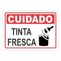 Placa de Aviso / Sinalização - Cuidado Tinta Fresca - (15x20cm) TF07