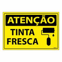 Placa de Aviso / Sinalização - Cuidado Tinta Fresca - (15x20cm) TF09