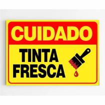 Placa de Aviso / Sinalização - Cuidado Tinta Fresca - (15x20cm) TF10