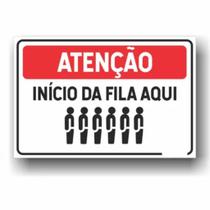 Placa de Aviso / Sinalização - Fila Única - (15x20cm) - FI07