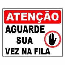 Placa de Aviso / Sinalização - Fila Única - (25X20cm) - FI03