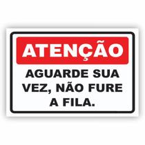 Placa de Aviso / Sinalização - Fila Única - (25X20cm) - FI06